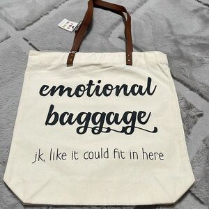 Emotional baggage zippered tote